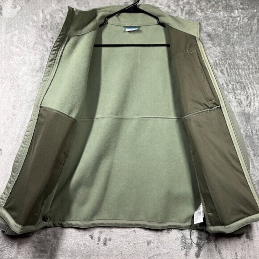 Columbia Jacket Mens Medium Green Softshell Durable Water Wind Resistant Hiking - Picture 2 of 12